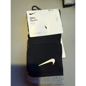 Nike Spark Running Cushioned Ankle Socks Black Unisex Size 8–9.5 (2 Pairs)